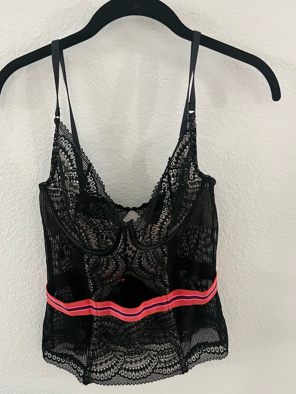 Victoria's Secret Black Lace Bra with Nude Accent